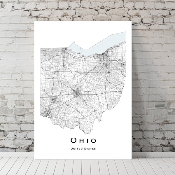 Ohio map - OH USA United States Map - Printable map poster - Digital download map - minimalist artwork - wall art, Instant Download