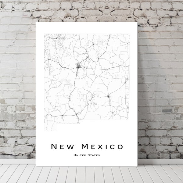 New Mexico map - NM USA United States Map - Printable map poster - Digital download map - minimalist artwork - wall art, Instant Download