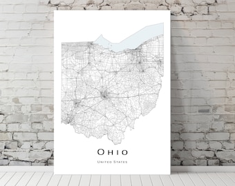 Ohio map - OH USA United States Map - Printable map poster - Digital download map - minimalist artwork - wall art, Instant Download