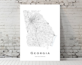 Georgia map - GA USA United States Map - Printable map poster - Digital download map - minimalist artwork - wall art, Instant Download