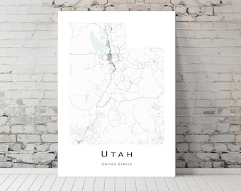 Utah map - UT USA United States Map - Printable map poster - Digital download map - minimalist artwork - wall art, Instant Download