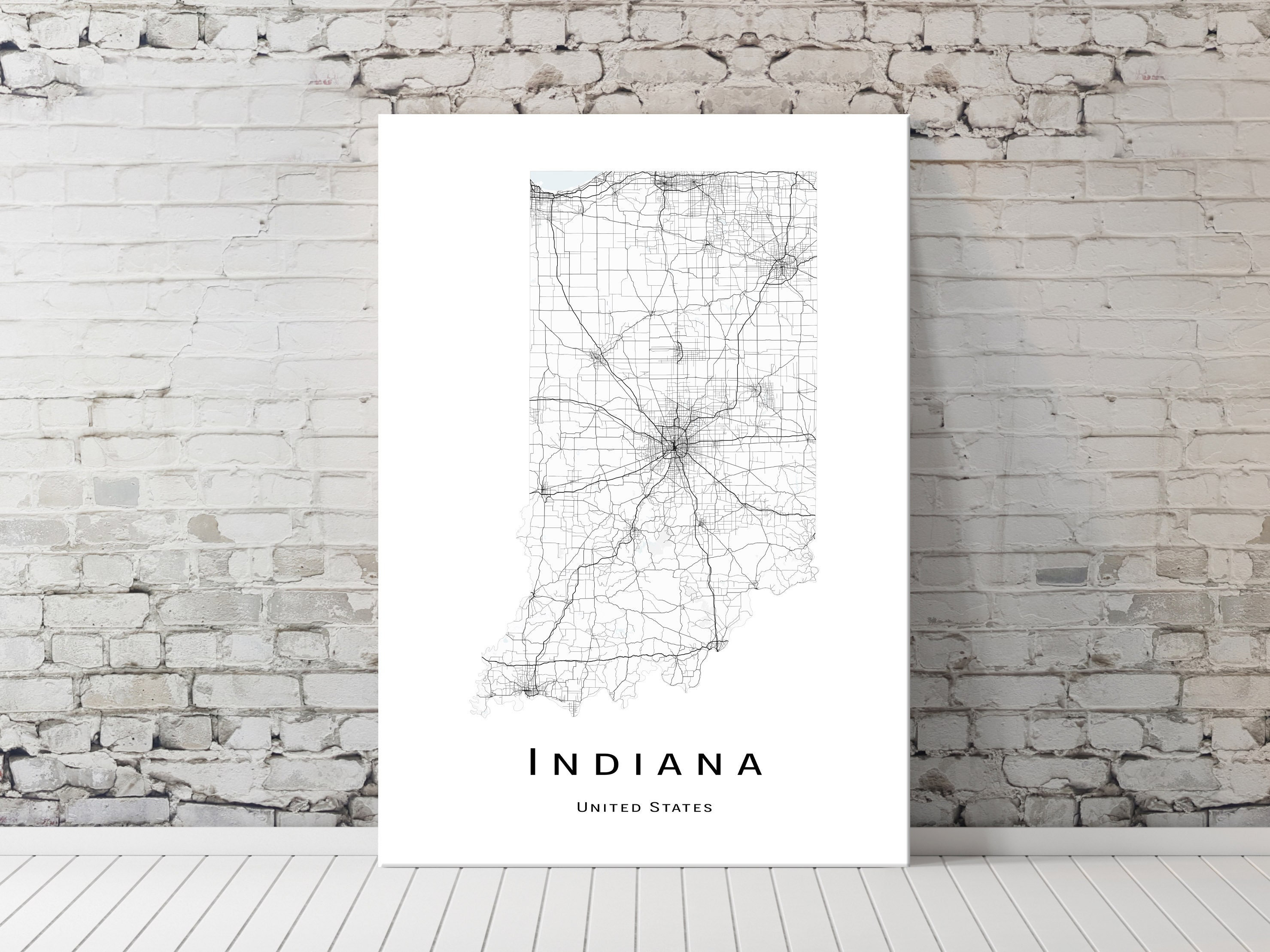 Indiana map - IN USA United States Map - Printable map poster - Digital download map - minimalist artwork - wall art, Instant Download