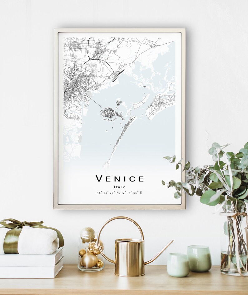 Venice Map Italy City Map With High Details Printable Map - Etsy