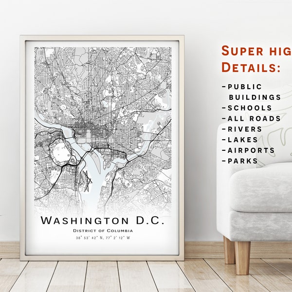 Printable Dc Map Art Etsy printable-dc-map-art-etsy