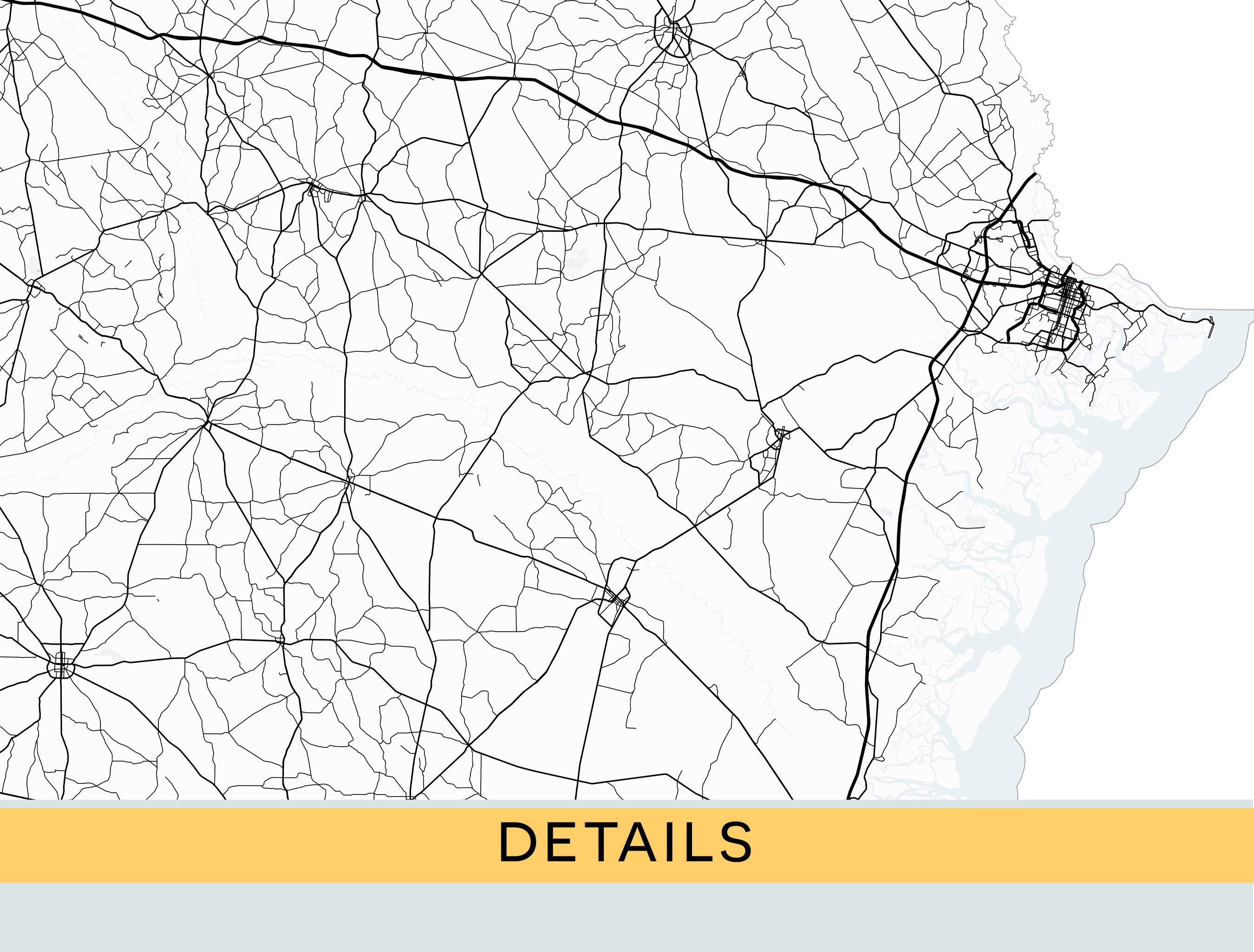Georgia Map GA USA United States Map Printable Map Poster Digital ...