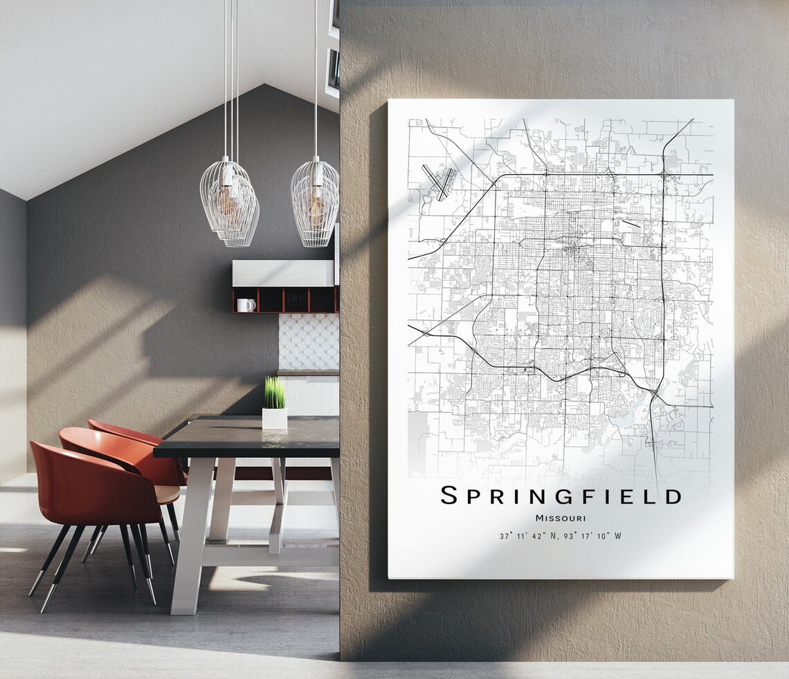 Springfield Map, Missouri, MO - City Map With High Details - Instant ...