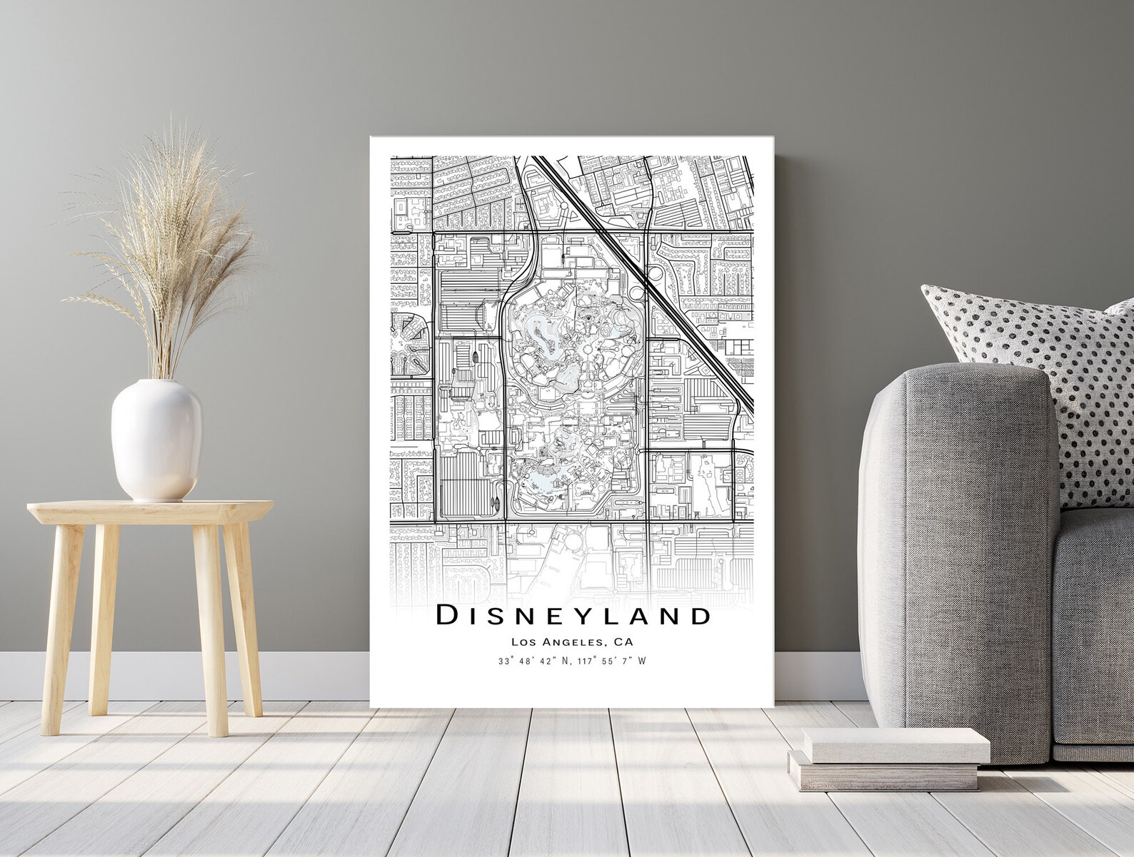 Disneyland Map Los Angeles CA Map With High Details - Etsy