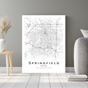 Springfield Map, Missouri, MO - City Map With High Details - Instant ...