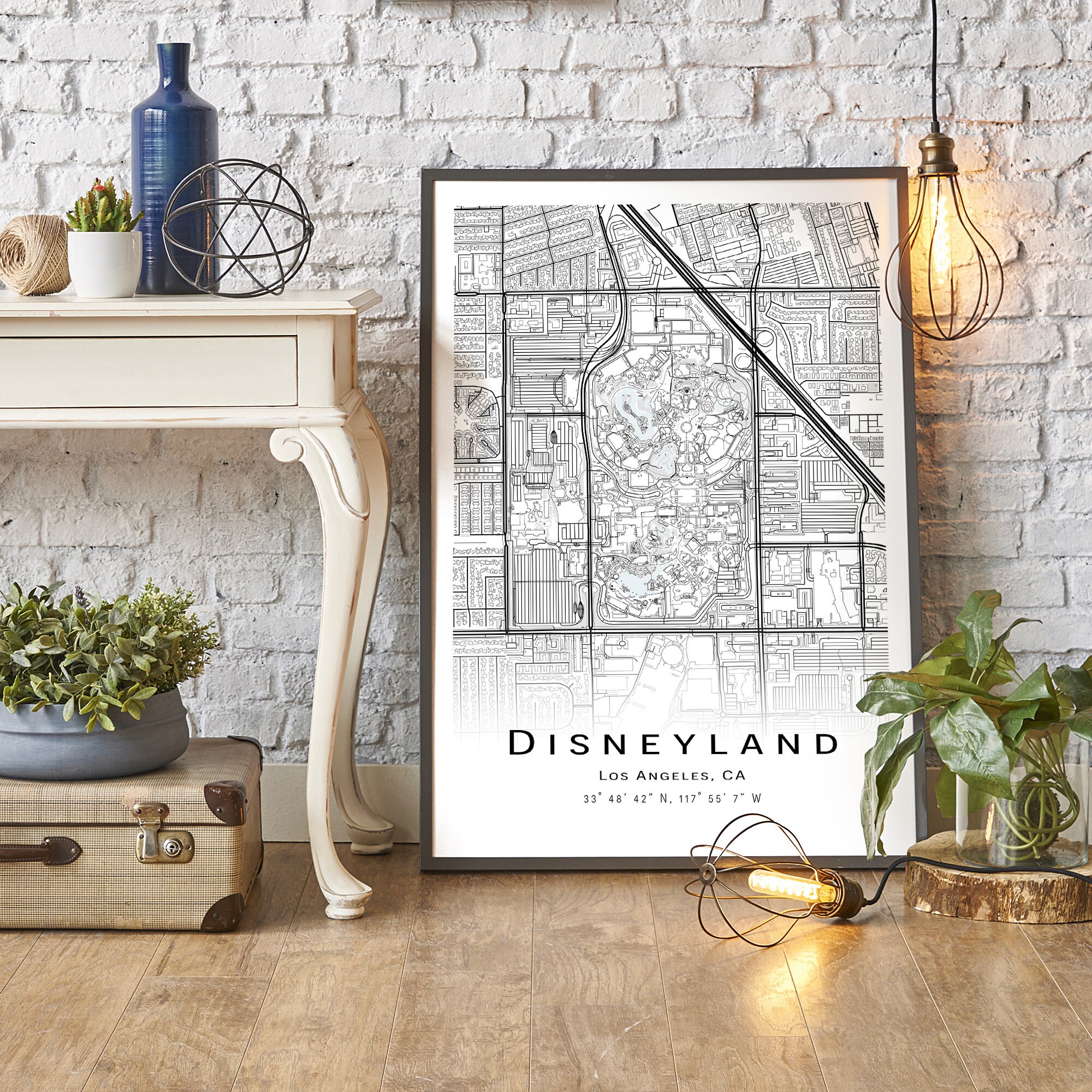 Disneyland Map Los Angeles CA Map With High Details - Etsy