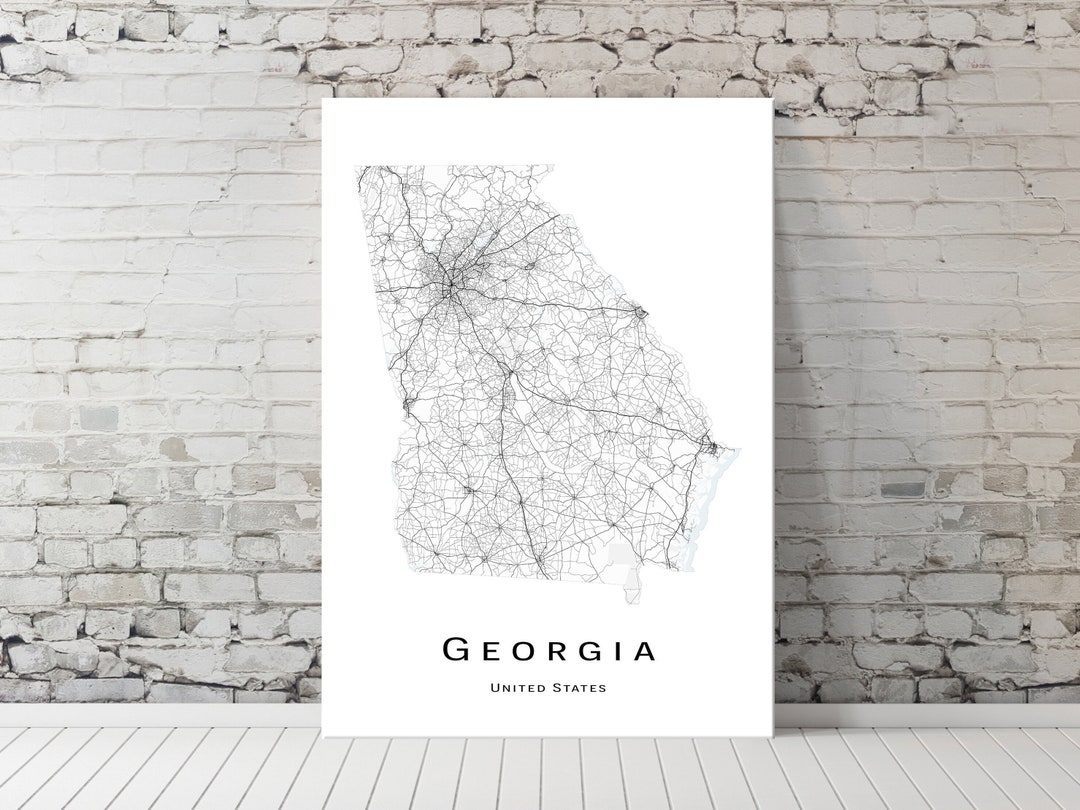 Georgia Map - GA USA United States Map - Printable Map Poster - Digital ...