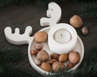 Sart Craft Jesmonit Weihnachten Hirsch Tablett • Weihnachtsgeschenk • Weihnachtstablett • Weihnachtstisch deko • handgemacht