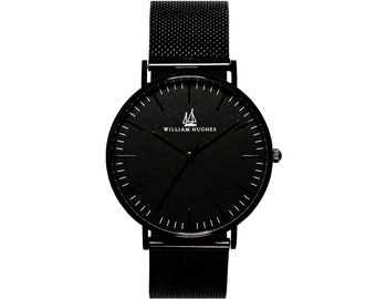 Black Metal Wrist Watch, Minimalist Luxury Black Dial Watch, Perfect Gift, Groomsmen Gift, Wrist Watch, Metal Watch Black Dial, Christmas