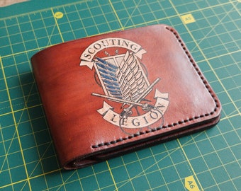 Handmade wallet in anime style. Real leather.