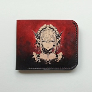 Cartera de cuero hecha a mano de anime. Cartera de hombre para un hombre real.