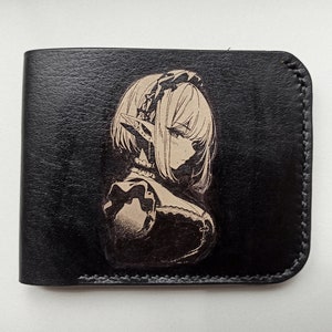 Anime leather wallet. 100%Leather. Handmade