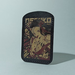 Handmade Leather Anime Cardholder: Japanese dye Italian Leather