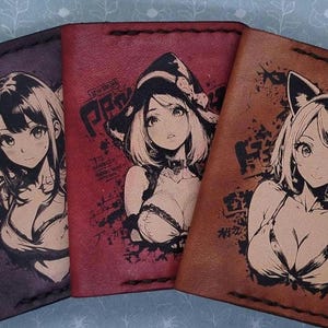 Custom Anime Cardholer/Wallet. Leather Handmade wallet