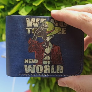 Handmade wallet in anime style. Real leather.
