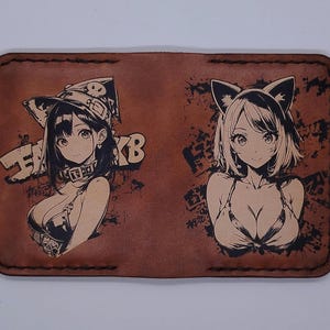 Custom Anime Cardholer/Wallet. Leather Handmade wallet