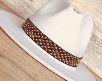 Jacquard Ribbon Hat Band: Western Fedora/Cowboy Hat Accessory