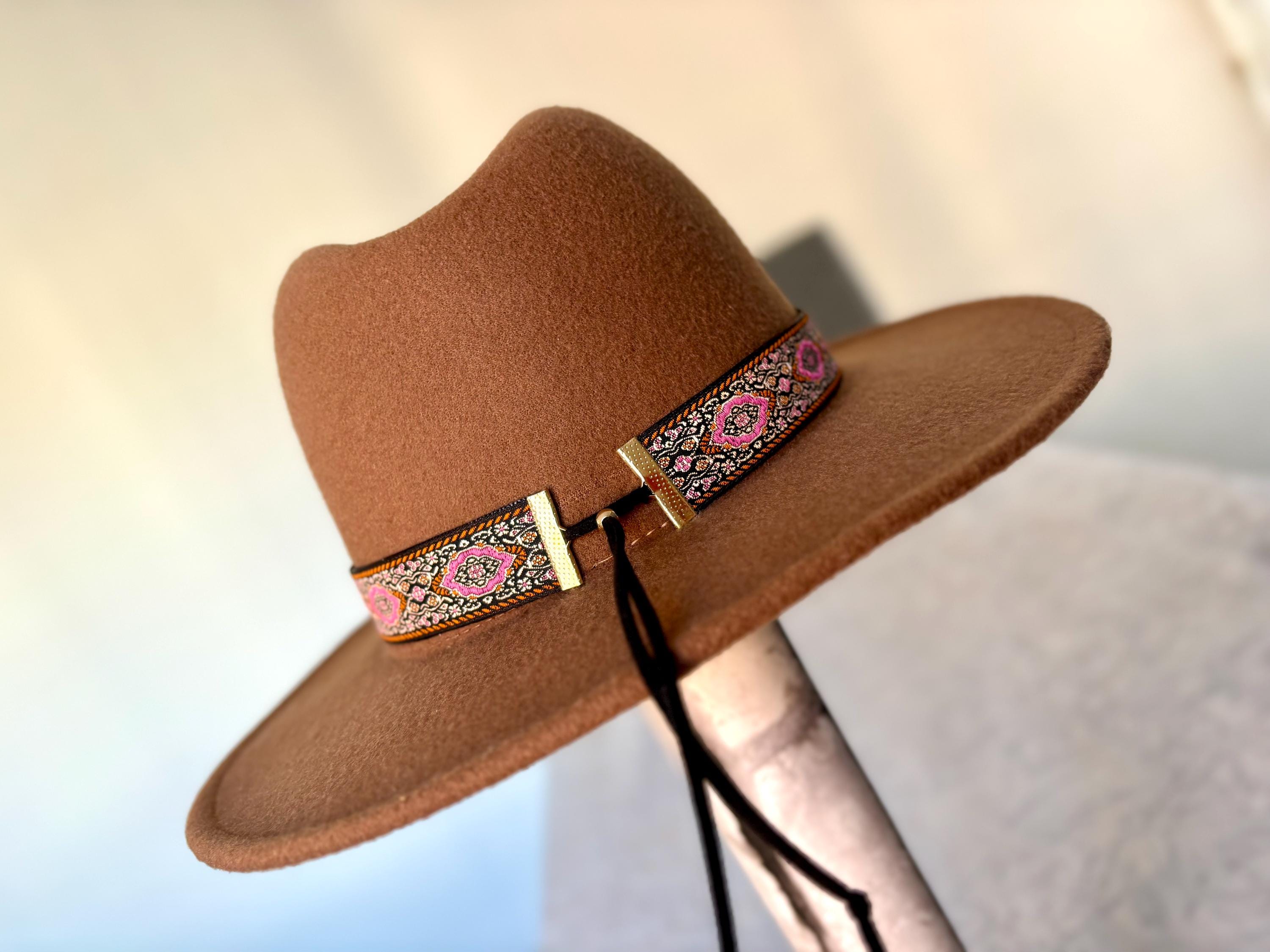Boho Hat Band – Jacquard Ribbon Hatband With Adjustable 
