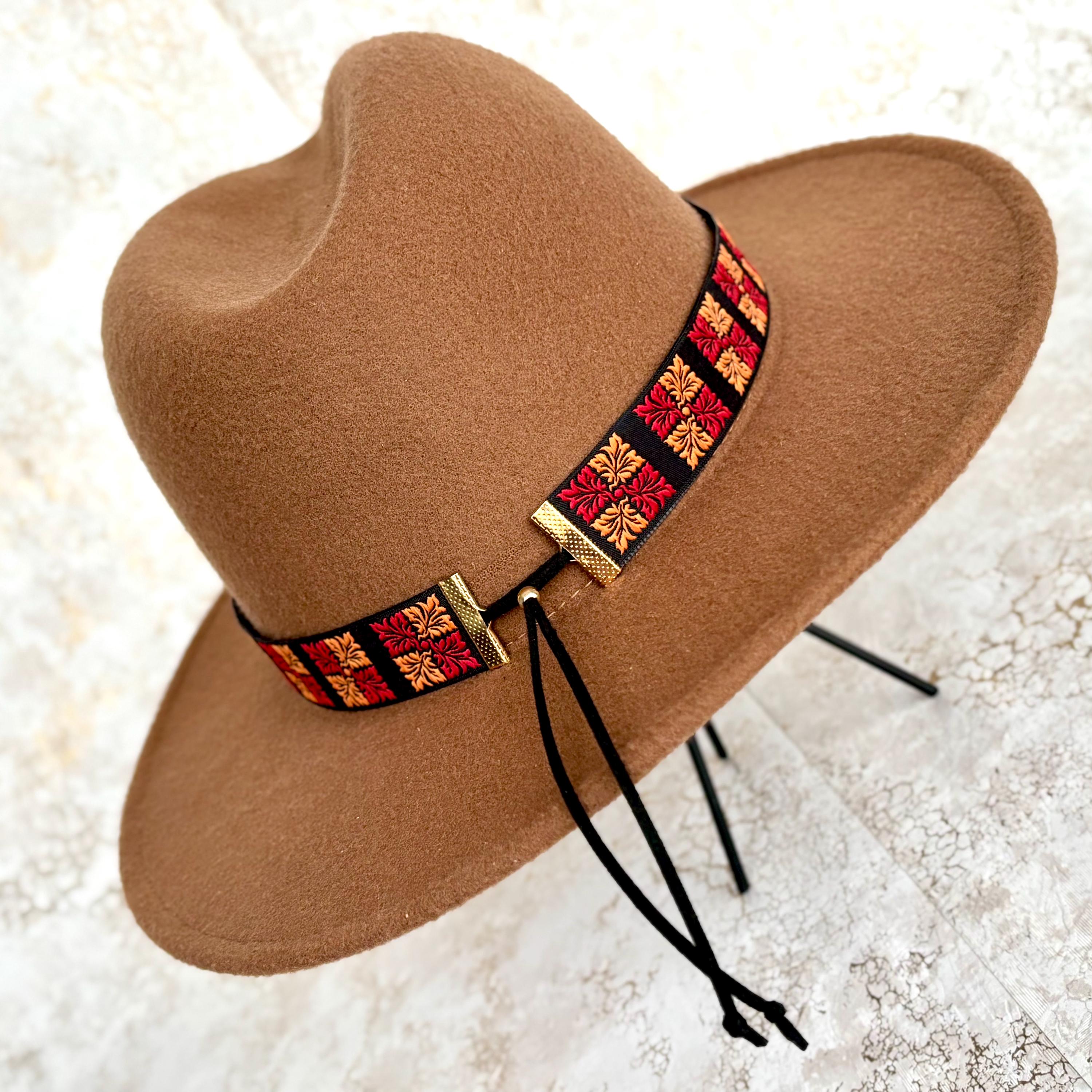 Jacquard Ribbon Hat Band, Adjustable Western Fedora Style - Etsy