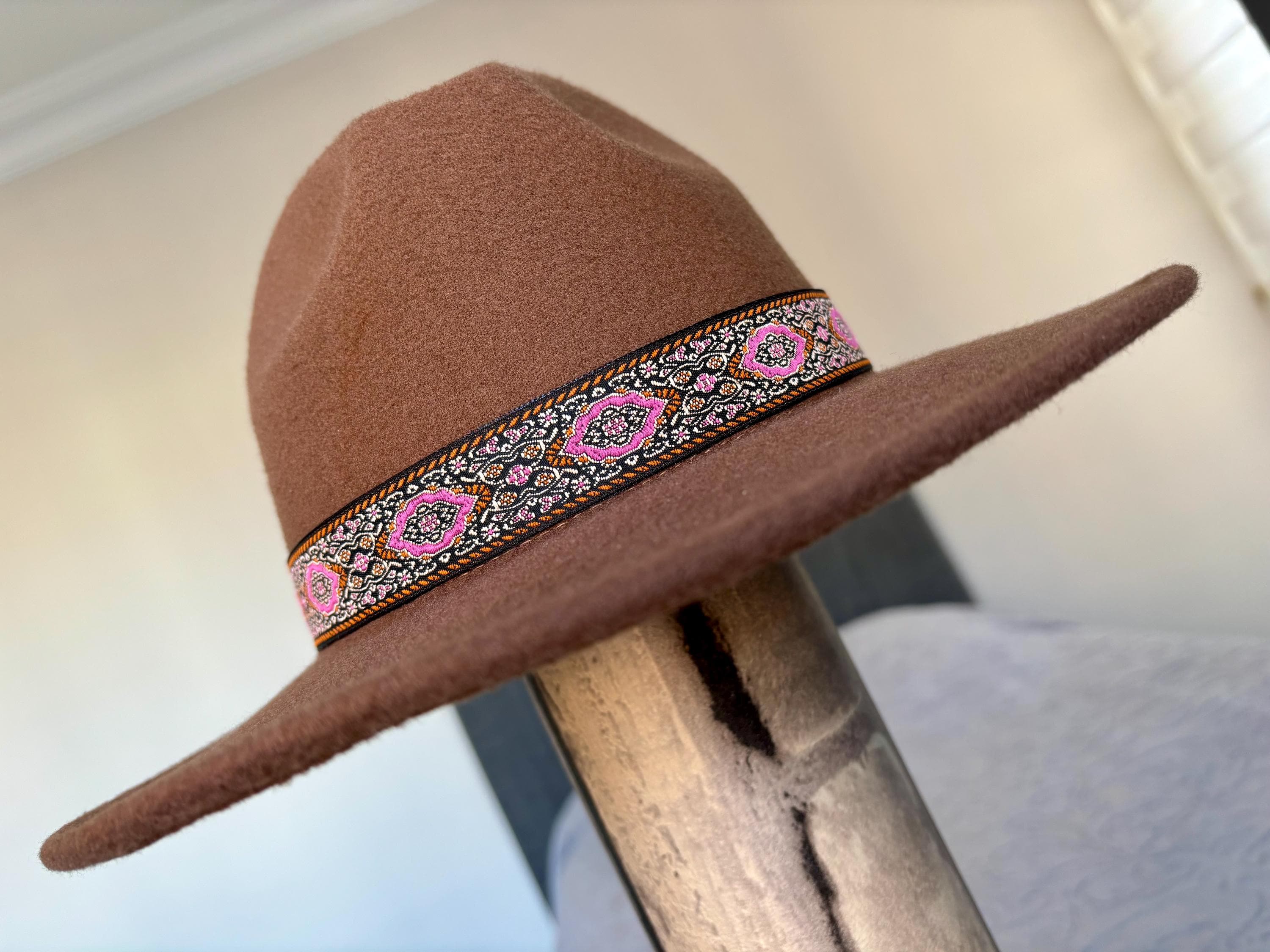 Boho Hat Band – Jacquard Ribbon Hatband With Adjustable 