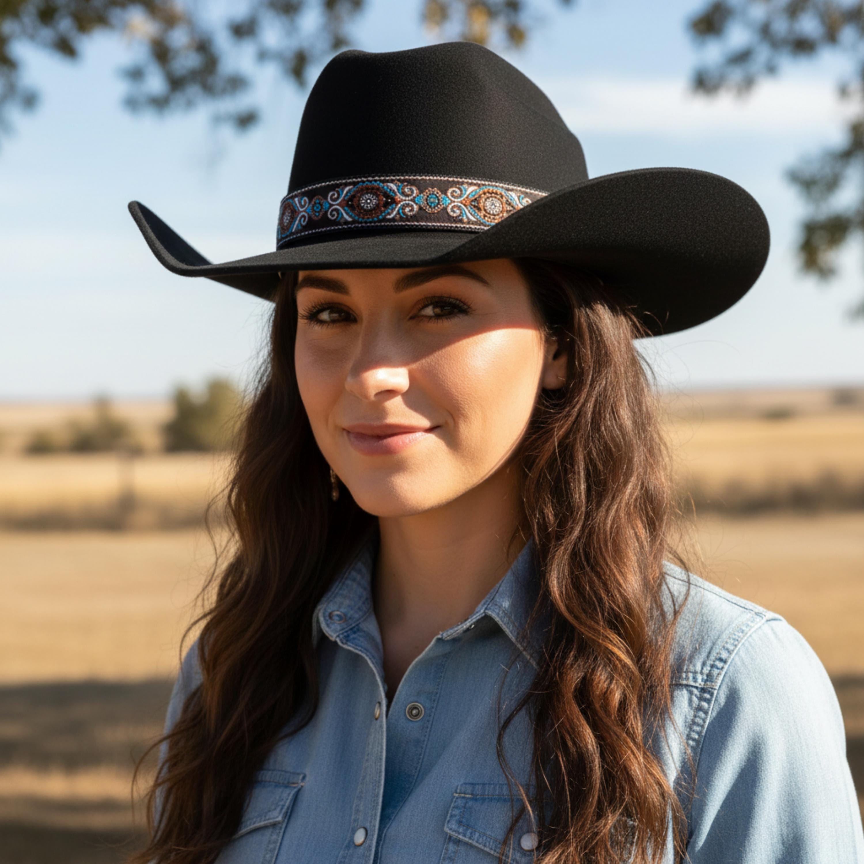 4994 Hatband For Women And Men, Orange Blue Black And Brown Cowboy Hat Band, SALE 50% OFF - Blue White Red Yellow Seed Beaded Thunderbird  main image 3