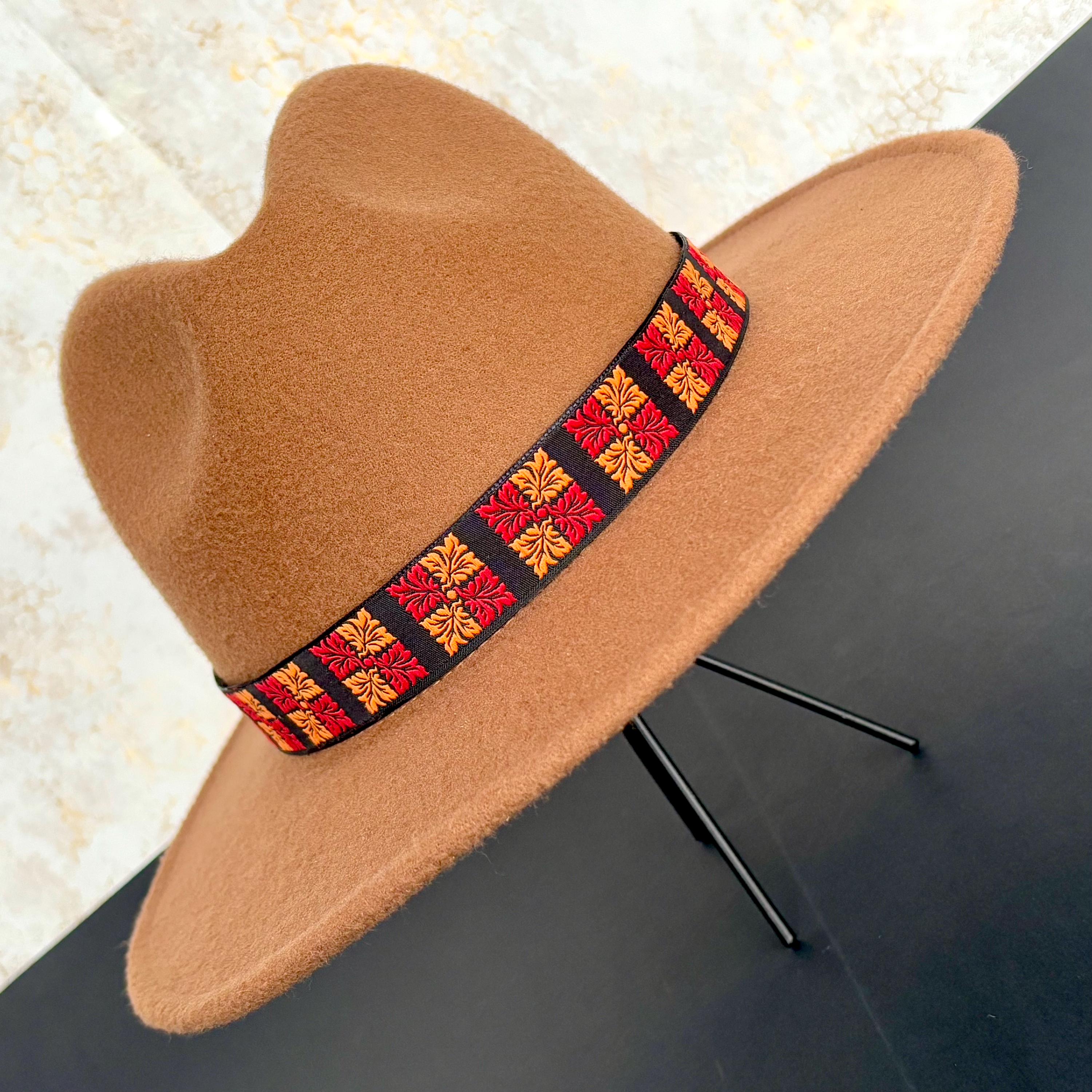 Jacquard Ribbon Hat Band, Adjustable Western Fedora Style - Etsy