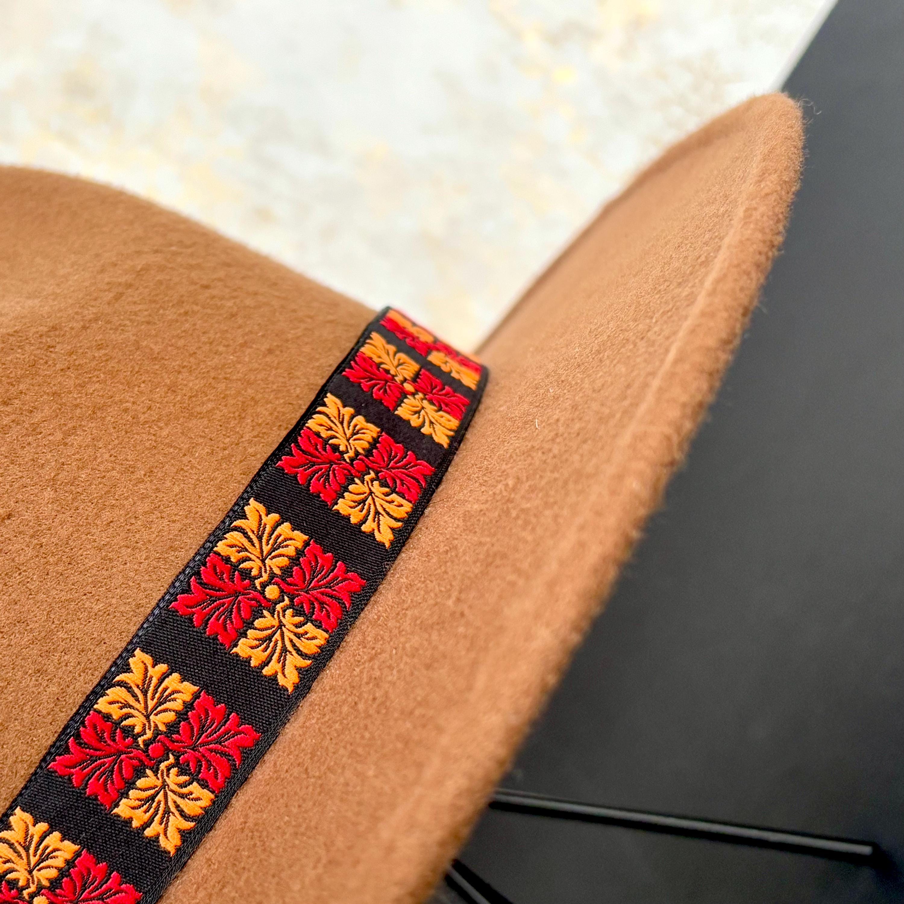7876 Brim Hatband Red Jacquard Traditional Weave Adjustable One Size For Straw Hat Band for Straw Hat - Etsy main image 3