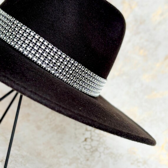 Sparkly Rhinestone Cowboy Hat Band: Gold or Silver Acrylic  display picture 2