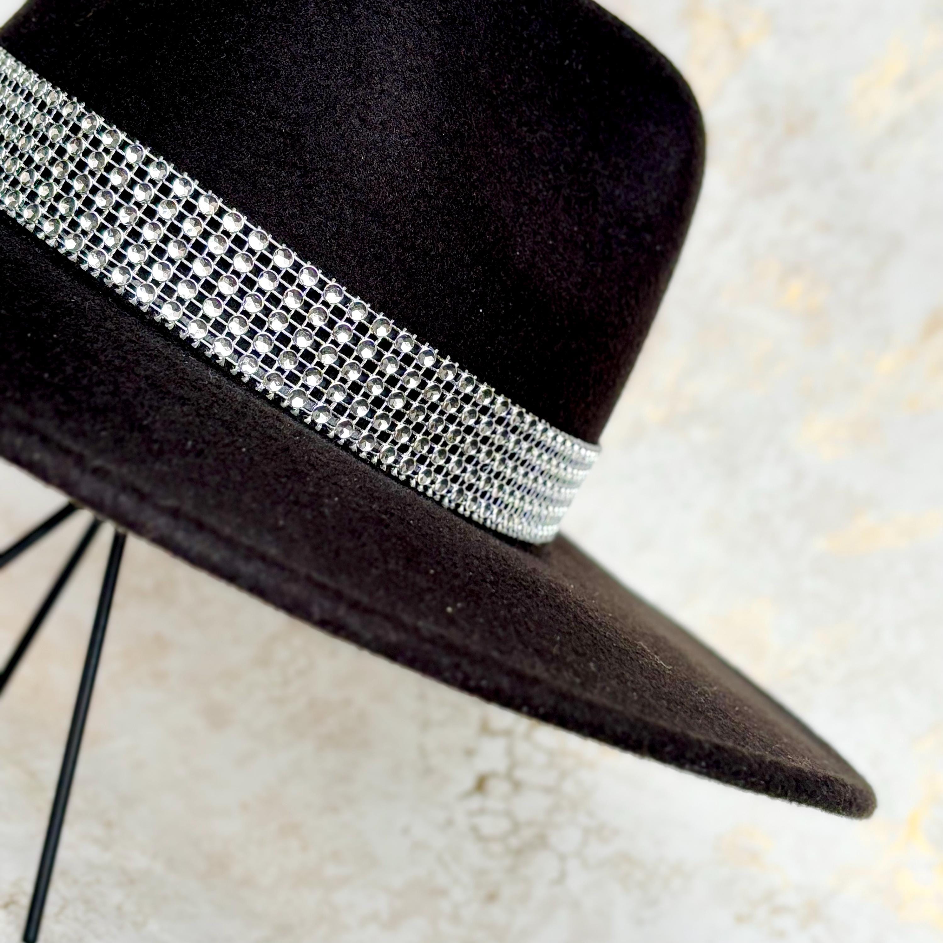 Sparkly Rhinestone Cowboy Hat Band: Gold or Silver Acrylic  display picture 1