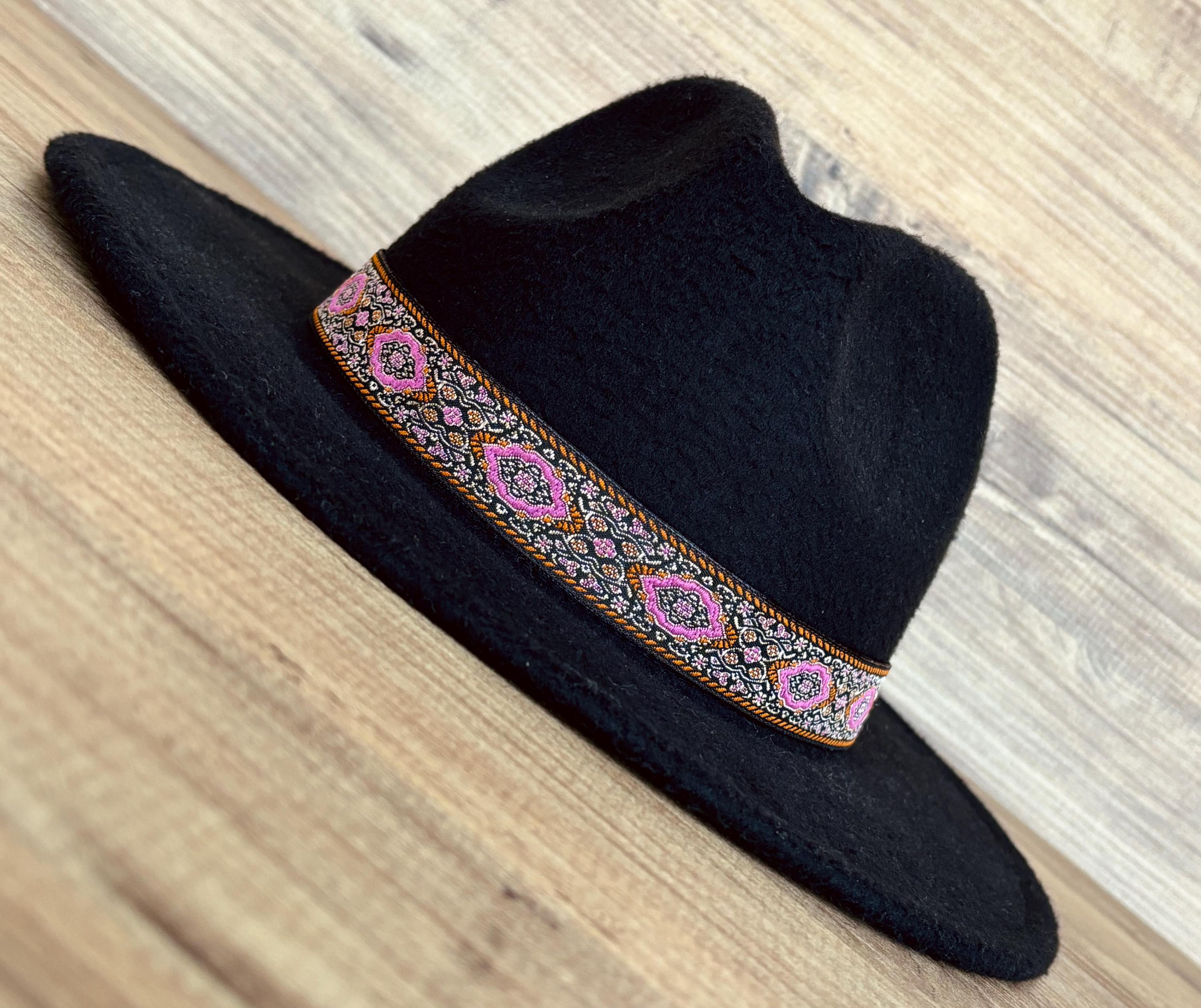 Boho Hat Band – Jacquard Ribbon Hatband With Adjustable  display picture 2