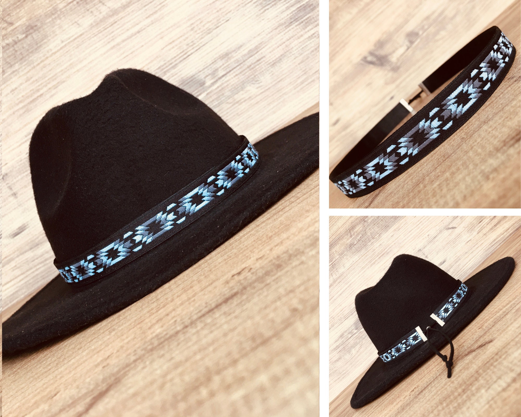 Gray, Black and White Cowboy Hat Band, Western Hatband - Etsy