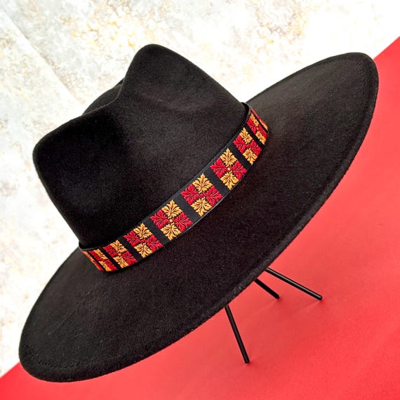 Jacquard Ribbon Hat Band, Adjustable Western Fedora Style - Etsy display picture 3