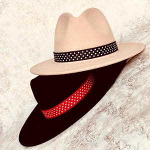 Polka Dot Hat Band, Women&#39;s Cowboy Hat Bands, Hatband for Fedoras and Summer Hat, Cowgirl Hat Accessories.