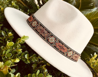 Adjustable Western Hat Band: Jacquard Cowboy Fedora Hatband