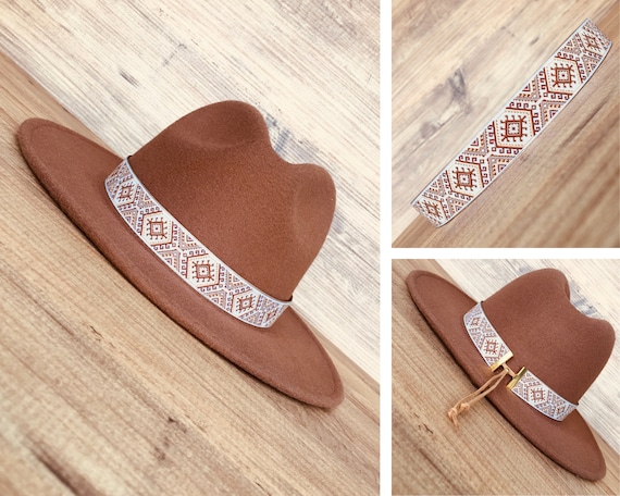 Hatband for Women and Men, Orange Blue Black and Brown Cowboy Hat Band,  Western Hat Belt