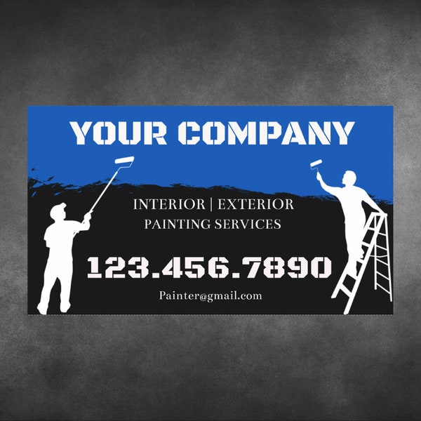 Painting Business Card Template, Painter Business Card, Business Cards for Painting Business, Business Card Designs,