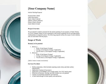 Painting Quote Template, Word Template Doc, PDF Word Printable Template, Home, House Painting Template