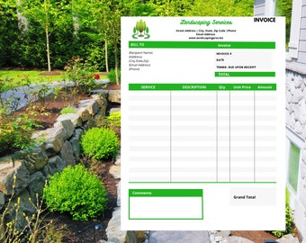 Landscaping Invoice Template, Lawn Care Invoice Template, Landscaping invoice Example, Landscaping invoices forms,