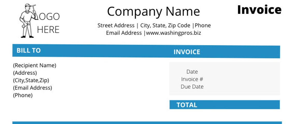 Window Cleaning Invoice | Window Cleaning Form| Window Invoice Template ...