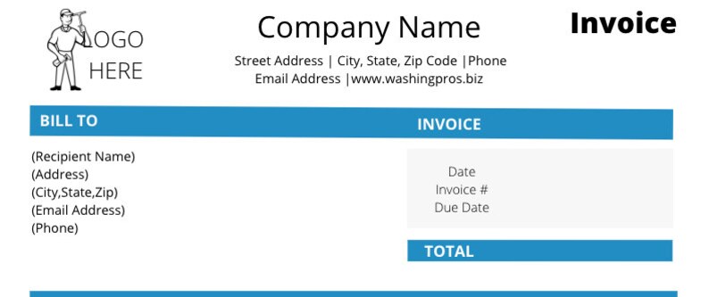 Window Cleaning Invoice | Window Cleaning Form| Window Invoice Template ...