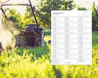 Lawn Care Client Log Book, Word Template, Word Printable Template