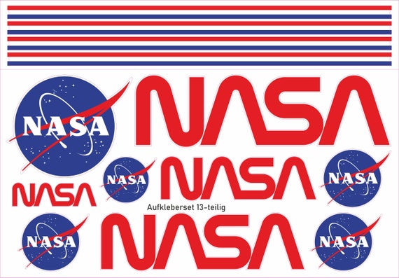 Hochwertige Aufkleber NASA 13-teiliges Set Emblem Autoaufkleber