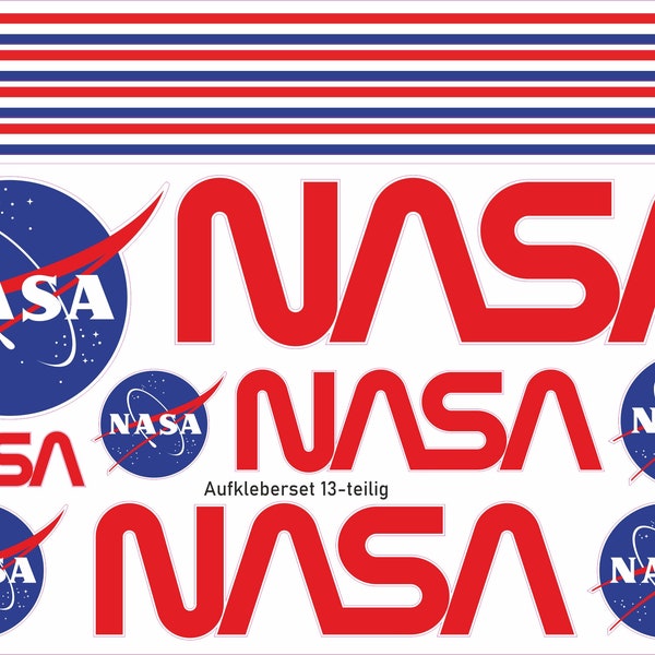 High-quality stickers NASA 13-piece set emblem car sticker sticker contour cut astronaut space car motorcycle RC model making