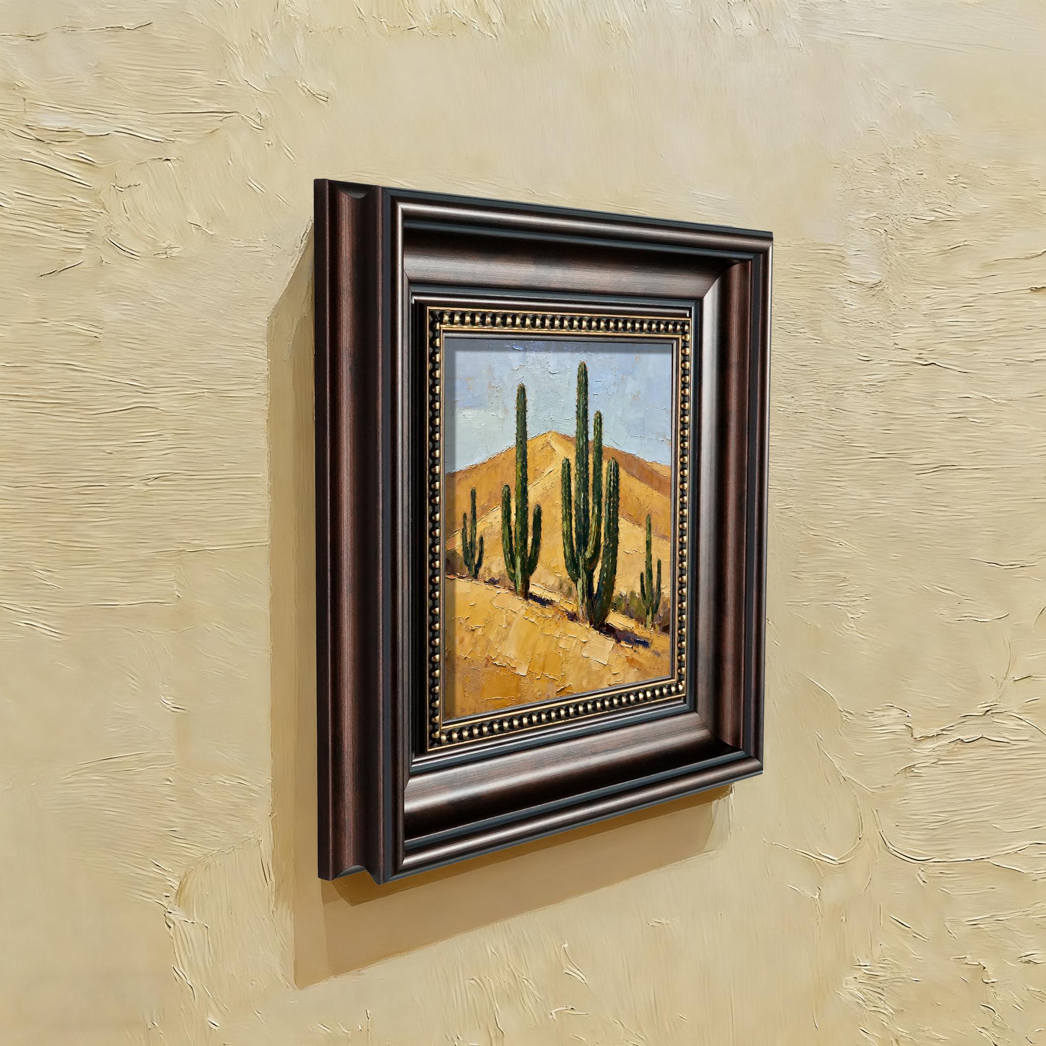 Handmade Desert Cactus Oil Painting – Southwest Landscape Art, Framed ...
