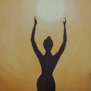 Women and Sunshine. Sun in golden colours