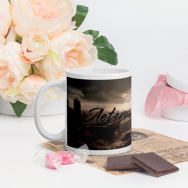 Aeterna Amantes Dystopian White Glossy Mug