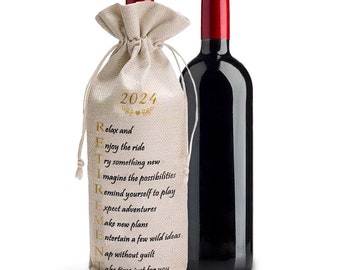 Retirement Gifts for Men, Women - Natural Cotton Bags for Retirement Wine Gifts  Retirement Wine Gifts - Funny Retirement Gifts - 2024